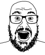beard glasses mustache open_mouth soyjak variant:unknown // 450x550 // 12.2KB