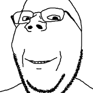 glasses happy no_eyebrows smile soyjak stubble subvariant:wholesome_soyjak variant:gapejak // 600x800 // 6.8KB