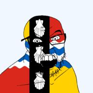 angry bedfordshire british clam flag flag:bedfordshire glasses hair looking_at_you mustache open_mouth river soyjak stubble teeth united_kingdom variant:feraljak // 1500x1500 // 134.9KB
