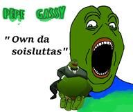amphibian blue_shirt fart fat frog gassy gay greenskin incredible_fatty lips nas:pepe pepe pepe_the_frog text toy variant:gapejak white_eyes // 879x742 // 178.2KB