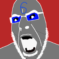 admin_6 black_eyes blue_glasses grey_skin red_background variant:cobson white_outline white_pupils // 721x720 // 36.9KB