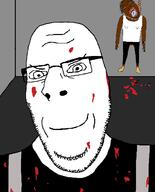 2soyjaks arm black_skin blood clothes full_body glasses hand hanging leg lynching murder rope smile smug soyjak stubble subvariant:nucob variant:bernd variant:cobson // 541x671 // 47.7KB