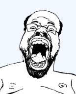 black_people crooked_teeth glasses nigger open_mouth shirtless template transparent_background variant:nigjak // 351x434 // 7.4KB