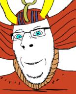 armor blue_eyes closed_mouth glasses helmet japan samurai smile stubble subvariant:nucob variant:cobson // 541x671 // 120.6KB