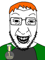 award badge clothes ginger_hair glasses sean shemmy smile soygem_party soyjak splinter stubble teeth variant:crimjak white_skin // 600x800 // 41.4KB