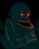 black_background clasped_hands ear fat hunching lips meta:not_oc meta:op_took_a_selfie_of_xerself nas:amerimutt nas:merchant red_eyes vantablack // 529x668 // 146.6KB