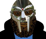 black_eyes blue_shirt brown_skin jacket mask meta:tagme mf_doom musician nigger nigger_music rap rapper variant:alicia yellow_sclera // 592x503 // 169.8KB