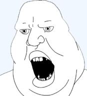 angry double_chin obese open_mouth soyjak subvariant:muttson variant:cobson variant:meximutt // 721x789 // 34.2KB