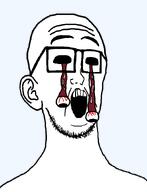 ear eyes eyes_popping glasses gore open_mouth stubble variant:eyesoyckets_bill // 664x867 // 28.1KB