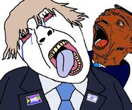 2soyjaks bloodshot_eyes boris_johnson british brown_skin btfo clothes conservative conservative_party crying hair indian israel necktie nhs open_mouth politician politics rape rishi_sunak soyjak stubble suit tongue variant:bernd variant:unknown yellow_hair yellow_teeth // 834x694 // 340.5KB