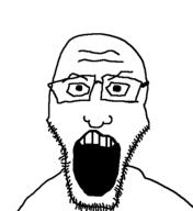 big_head big_mouth big_nose eyebrows glass glasses nuvariant nuvariants open_mouth soyjak_party stubble template variant:paulogiajak wrinkle wrinkles // 508x553 // 8.2KB