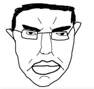 angry closed_mouth ear glasses hair soyjak subvariant:pol_face template variant:chudjak // 1390x1328 // 201.8KB