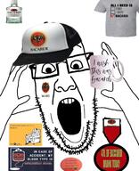 alcohol arm bacardi badge bottle cap clothes glasses hat i_love open_mouth stubble text variant:ppp // 1080x1332 // 537.6KB