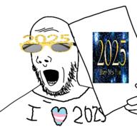 2025 comic excited flag:transgender_pride_flag glasses new_year open_mouth paper sign stubble transgender_flag transheart variant:comicjak // 380x353 // 75.9KB