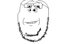 glasses oekaki redraw smile soyjak stubble subvariant:wholesome_soyjak variant:gapejak // 500x377 // 18.5KB
