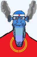 angry bald bloodshot_eyes blue blue_skin calm closed_mouth ear flag flag:japan flag:niigata fume glasses japan niigata ogre_ears seethe smoke soyjak stretched_chin stubble template todofuken transparent_background variant:markiplier_soyjak // 823x1250 // 77.3KB