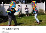 2soyjaks arm autism autist blood bloodshot_eyes clothes ear fence full_body glasses grass leg open_mouth stubble subvariant:feralrage teeth text two_retards_fighting variant:cobson variant:feraljak youtube // 600x435 // 299.3KB