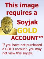 4chan_gold glasses gold open_mouth soyjak stubble text variant:bernd yellow_eyes yellow_skin // 380x507 // 89.3KB