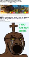 black_skin christianity crying distorted glasses greentext open_mouth religion soyjak stubble text variant:soyak yellow_sclera // 601x1152 // 470.6KB