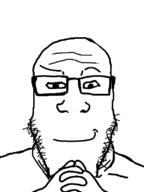 bald beard glasses looking_at_you smirk variant:markiplier_soyjak // 600x800 // 27.8KB