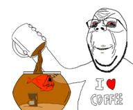 2soyjaks angry animal animal_abuse arm bloodshot_eyes coffee coffee_maker cryfish crying cup dead glasses hand i_love mug open_mouth red_eyes smile soyjak stretched_mouth stubble subvariant:wholesome_soyjak variant:gapejak variant:soyak wrinkles yellow_teeth // 1493x1237 // 110.0KB