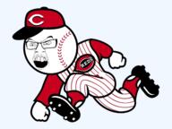 angry baseball cap cincinnati_reds clothes full_body glasses hat mustache open_mouth soyjak variant:feraljak // 1600x1200 // 601.4KB