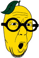 bald food fruit glasses leaf lemon open_mouth series:fruiterz! soyjak stem stubble transparent_background variant:slatejak yellow_skin // 600x900 // 66.8KB