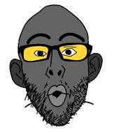 ear glasses grey_skin open_mouth soot soot_colors soyjak soyjak_party stubble thick_eyebrows variant:nojak // 443x523 // 12.2KB