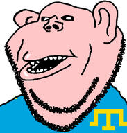 amerimutt black_sclera clothes crimean_tatar ear open_mouth soyjak stubble subvariant:impish_amerimutt variant:impish_soyak_ears white_skin // 598x628 // 206.0KB