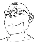 closed_mouth ear glasses smile smug soyjak stubble subvariant:wholesome_soyjak variant:gapejak // 598x800 // 22.6KB