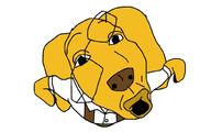 animal arm dog ear fur glasses glasses_askew janny looking_at_you open_mouth paw suspenders variant:fisheyejak white_background yellow_skin // 1024x640 // 98.6KB