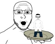 animated holding_object holding_plate plate poyopoyo pyokopyoko soyjak tiny_penis variant:chudjak variant:platejak // 725x586 // 177.4KB