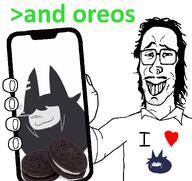 and_oreos clothes collar collared_shirt distorted excited fpe fundamental_paper_education glasses greentext hair holding_object holding_phone i_heart i_love long_hair miss_circle moustache mullet nose_piercing nose_ring phone raised_eyebrows shirt_with_words showing_phone showing_something soyjak subvariant:mulletjak_phone variant:mulletjak wholesome // 1352x1278 // 326.3KB