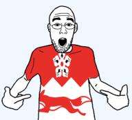 animal arm british clothes ear england flag flag:leicestershire flower fox glasses hair hand leicestershire open_mouth plant pointing soyjak stubble teeth tshirt united_kingdom variant:shirtjak // 1236x1118 // 75.1KB