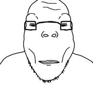 closed_mouth glasses looking_at_you soyjak stubble variant:bernd variant:soyak // 640x600 // 42.7KB