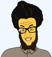 beard buck_teeth clothes glasses small_eyes soyjak variant:jimmy_numale yellow_skin // 1296x1425 // 61.2KB