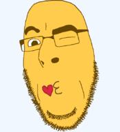 closed_eyes emoticon glasses heart kiss love series:soymoji soyjak stubble variant:cobson wink winking yellow yellow_skin // 775x849 // 30.6KB