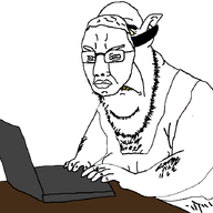 arm biting_lip chud clothes ear fat hairy hand laptop mask subvariant:hornyson template transparent_background typing ugly variant:chudjak variant:cobson yellow_sclera // 700x700 // 41.6KB