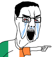 angry arm clothes crying flag flag:ireland glasses hand ireland open_mouth pointing transparent_background tshirt variant:chudjak // 928x1026 // 49.1KB
