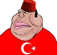 angry brown_skin clothes countrywar fat fez flag flag:turkiye hair lips meximutt no_teeth obese soyjak turk turkiye variant:meximutt yellow_sclera // 888x849 // 110.1KB