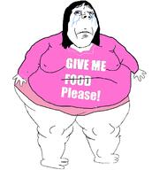 bbw clothes crying fat female food full_body fupa hair my_wife obese pink_shirt sad sisa subvariant:annabelle sweater text this_is_your_wife variant:gapejak woman // 1356x1377 // 111.4KB