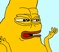 amphibian banana blue_background confused frog headshot meta:not_oc nas:pepe open_mouth pepe pepe_the_frog squinting subnas:banana_pepe yellow_skin // 951x840 // 178.6KB