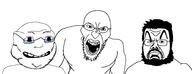 3soyjaks beard crying glasses hair soyjak spazkid stubble variant:angry_soyjak variant:corejak variant:roundjak // 4428x1708 // 427.0KB