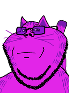 animal beard cat cat_(user) ear glasses purple_skin soyjak_forum tail variant:impish_soyak_ears // 598x800 // 21.5KB