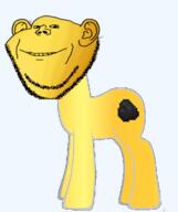 closed_mouth coal coal_(minecraft) ear gold gold_(user) looking_at_you my_little_pony pony smile soyjak stubble variant:impish_soyak_ears // 362x431 // 65.4KB