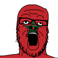 country flag glasses morocco mustache open_mouth soyjak stubble variant:a24_slowburn_soyjak // 454x532 // 8.6KB