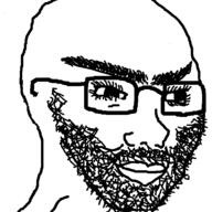 beard closed_mouth eyelashes glasses smile smug soyjak thick_eyebrows variant:soyak // 600x600 // 28.6KB