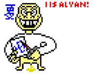 asian chinese_text front_facing full_body happy holding_object knife open_mouth sign smile swastika text variant:soykio_kid // 427x337 // 2.7KB