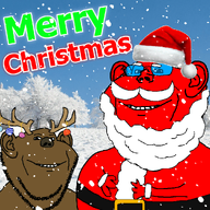 animated broot christmas ext=gif irl_background merry_christmas meta:featured red_skin reindeer santa_claus santa_hat series:brootmoji snow tinted_glasses variant:impish_soyak_ears // 1000x1000 // 2.2MB