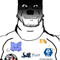 blush closed_mouth discord ear flower furry glasses grin leaf nazism plant proto-slopjak stubble sweating text variant:markiplier_soyjak // 800x1349 // 486.7KB